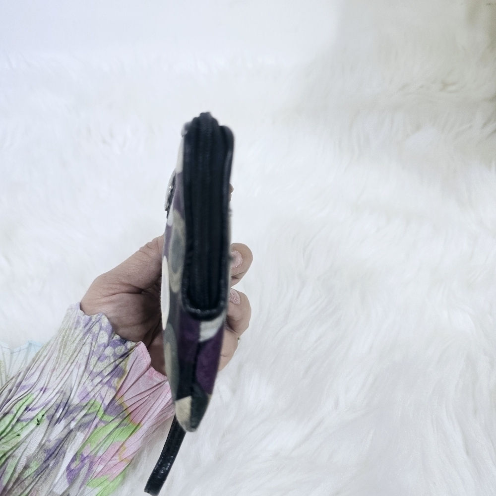 Coach Madison Signature Satin purple,white,gray and black wristlet . - Picture 8 of 13